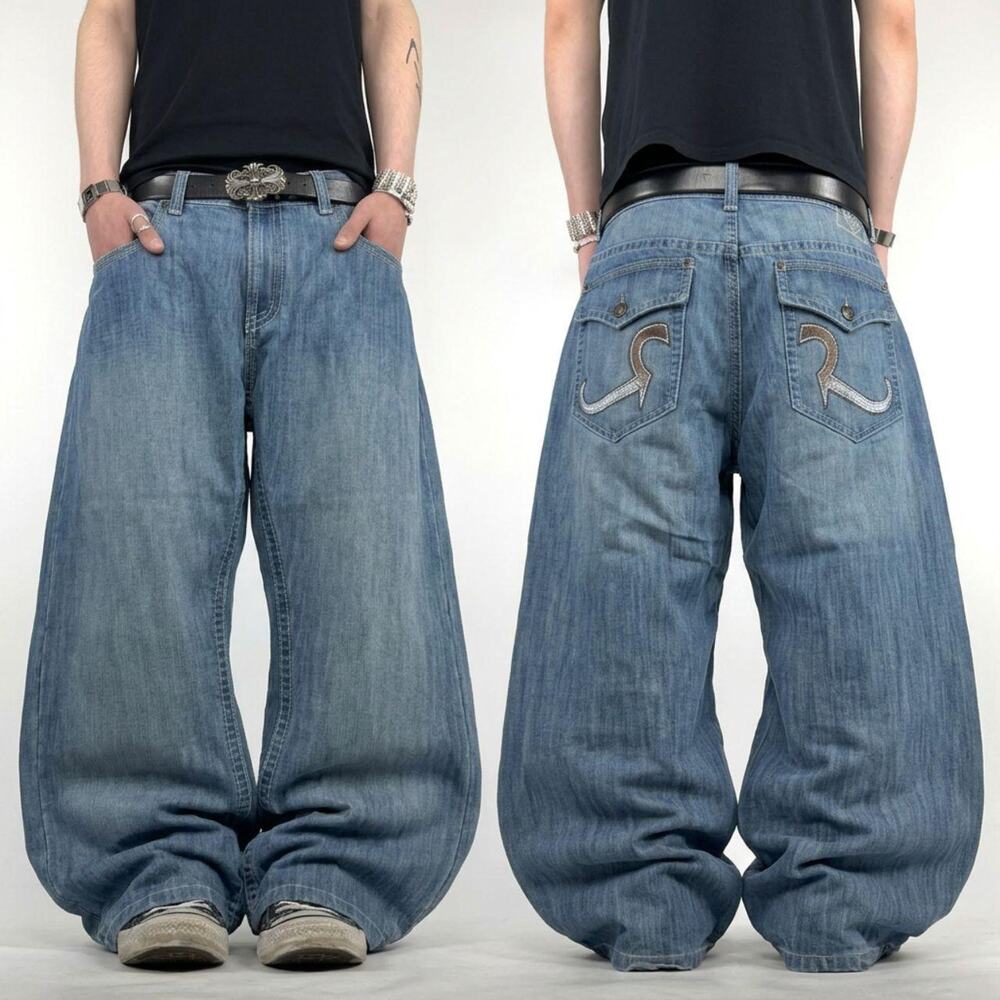 Vintage y2k rare archive baggy stonewash wide leg skater grunge jeans